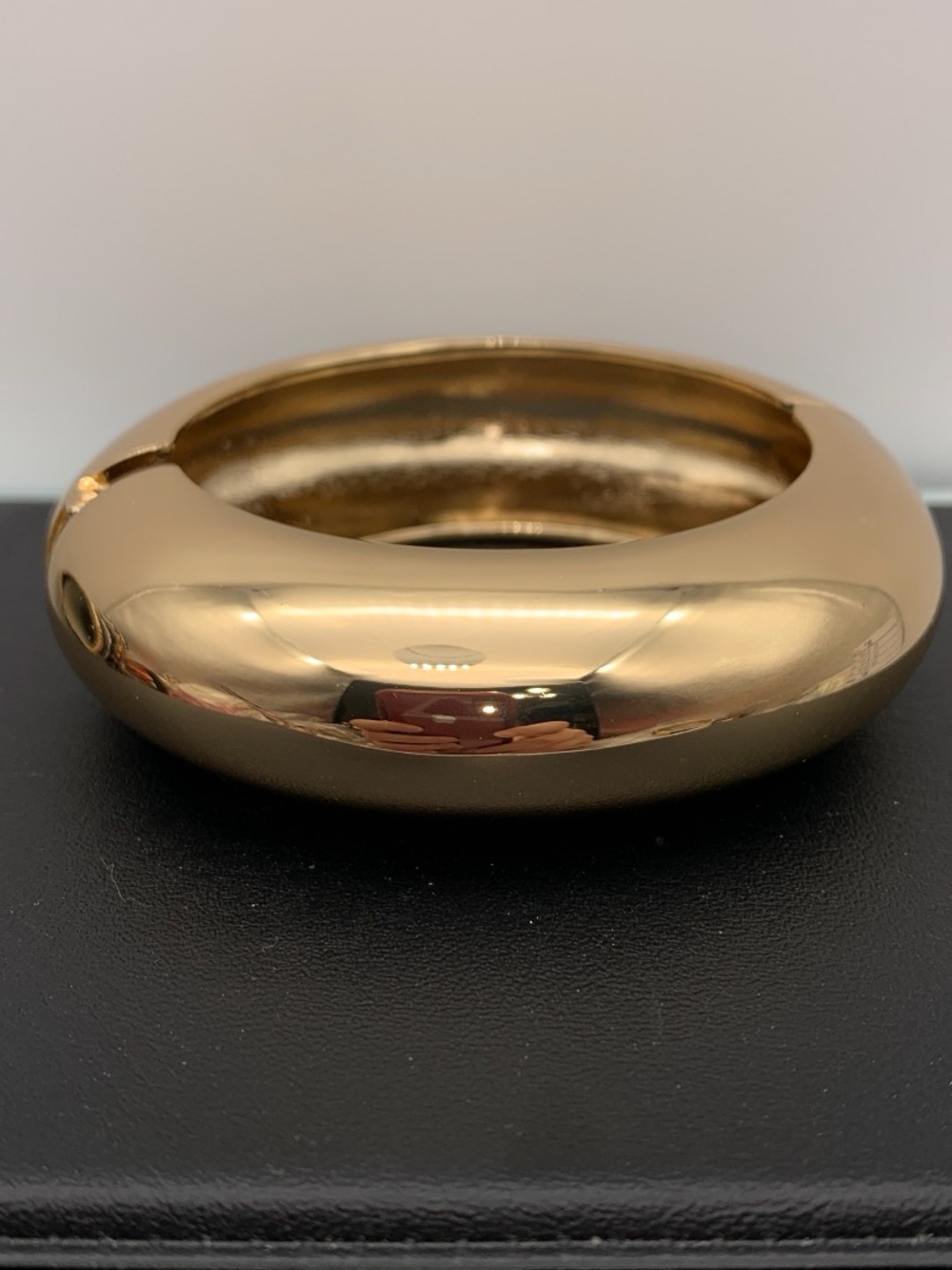 Gold Tone Chunky Hinged Bangle Bracelet - Women Accessories